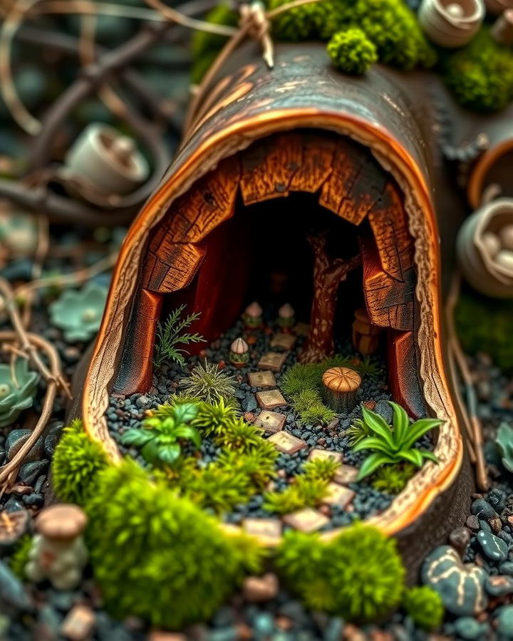 Hollow Log Fairy Garden 2