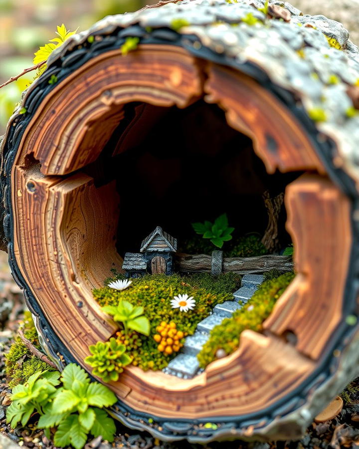 Hollow Log Fairy Garden