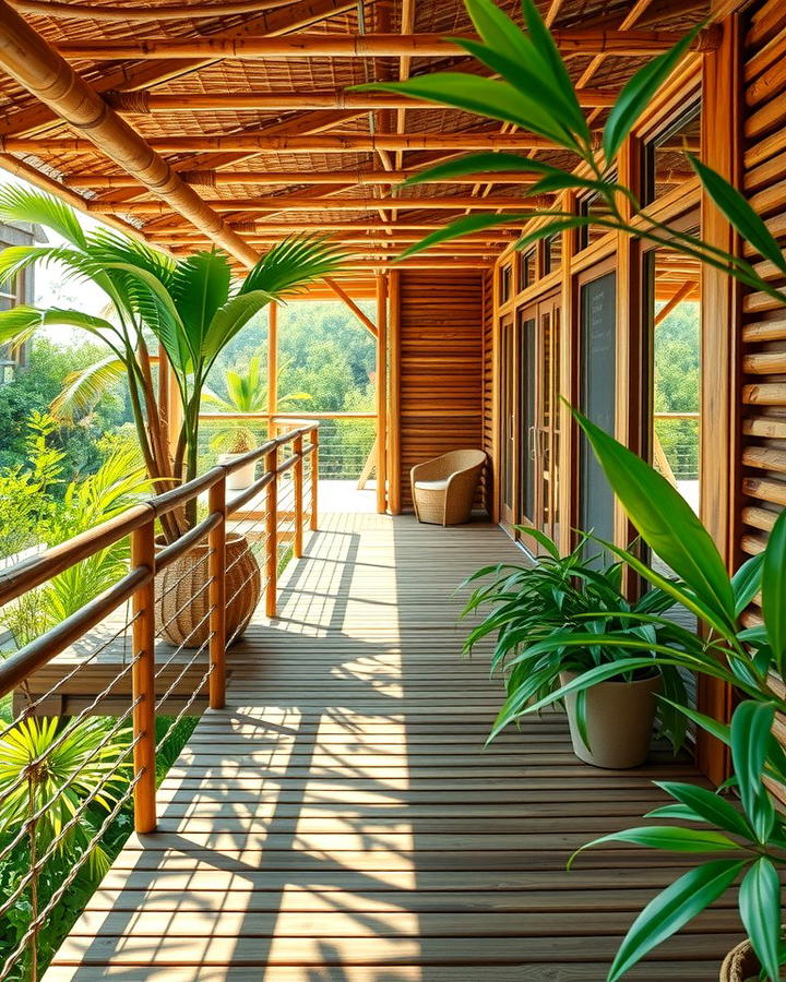 Horizontal Bamboo Rails for Eco Friendliness