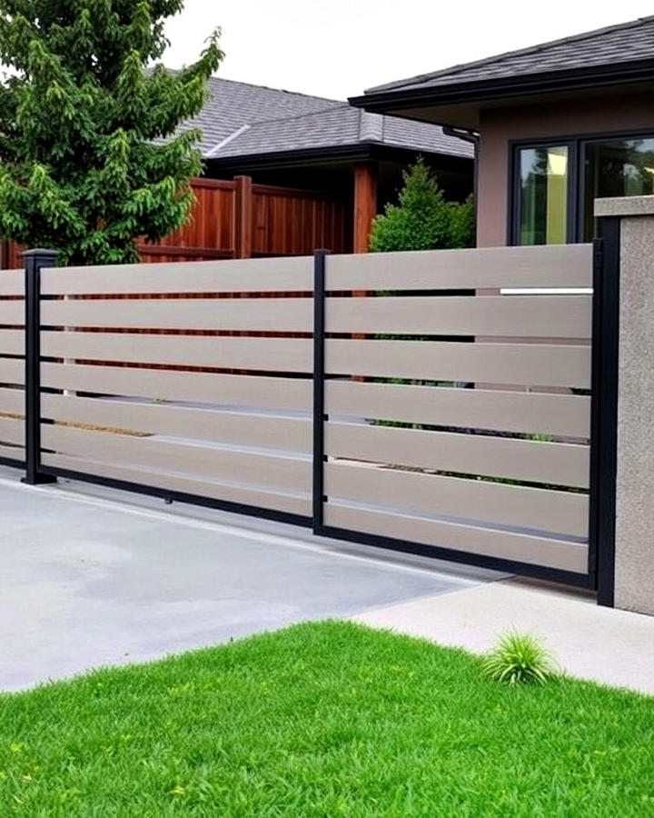 Horizontal Fence With Sliding Gate