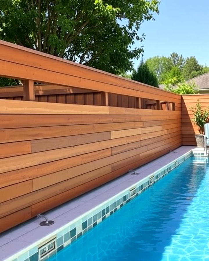 Horizontal Plank Pool Fence