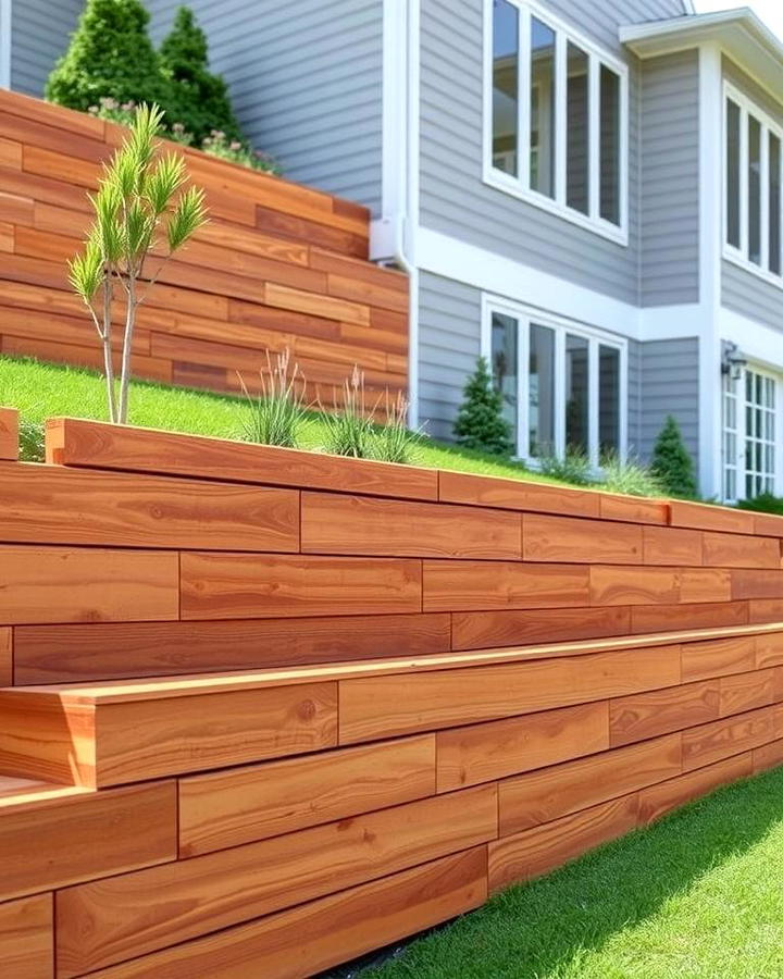 Horizontal Plank Retaining Walls