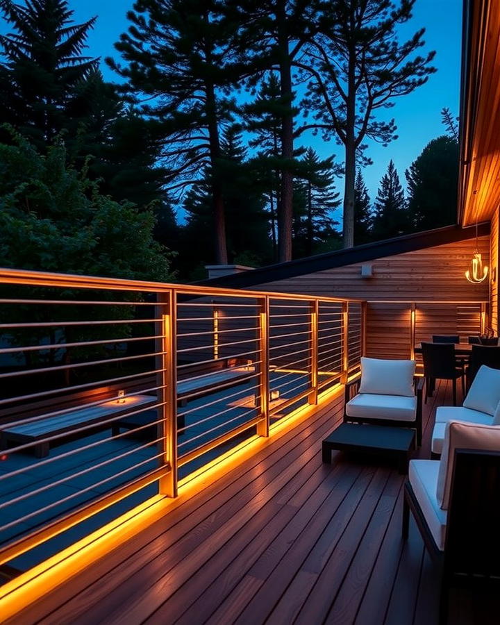 Horizontal Railing with LED Lighting