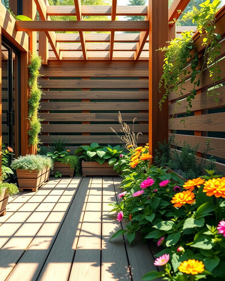 Horizontal Trellis Panels for Green Decks