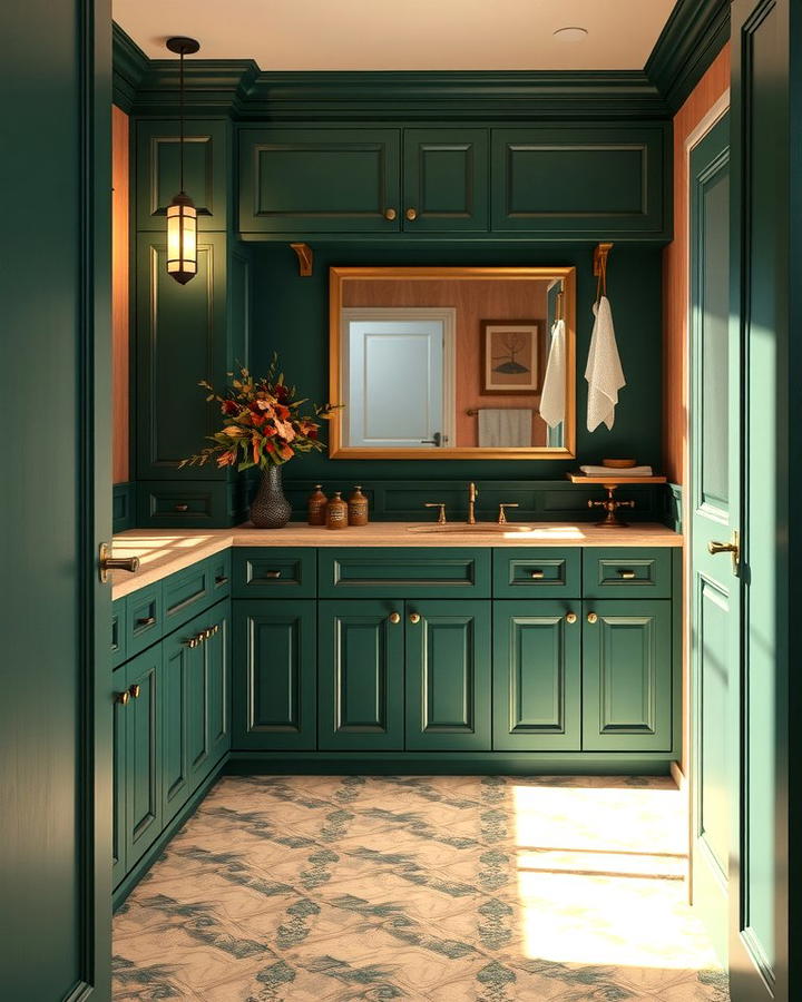 Hunter Green Cabinets