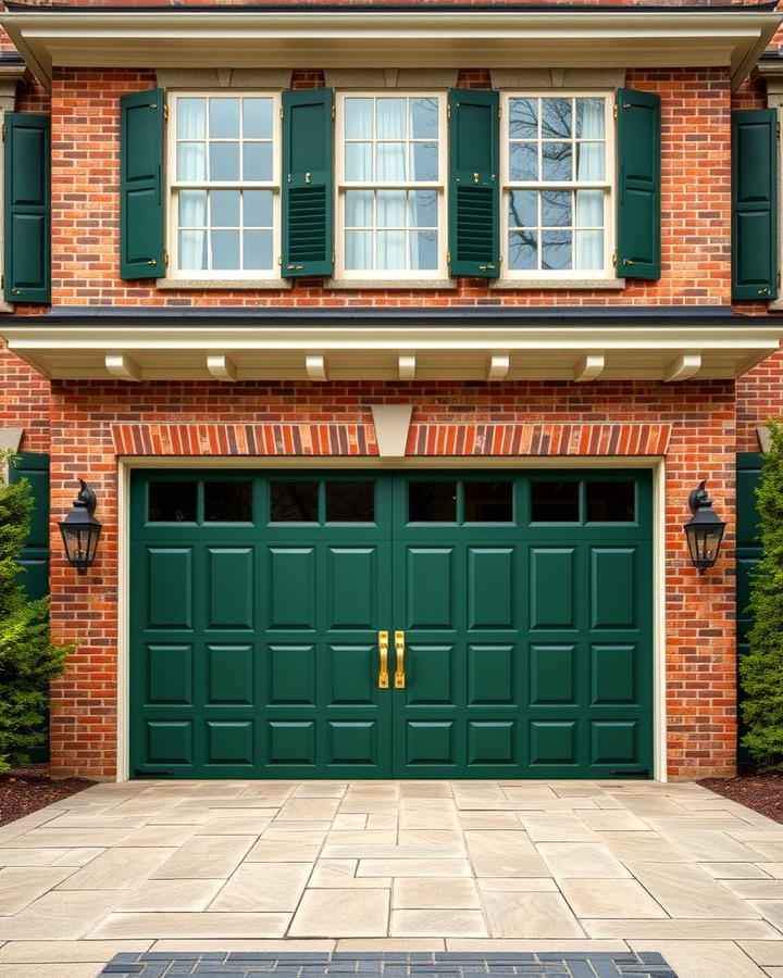 Hunter Green Garage Door for Classic Elegance