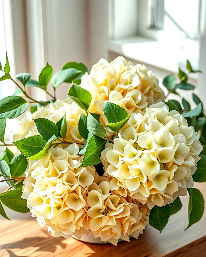 Hydrangeas Paired with Eucalyptus