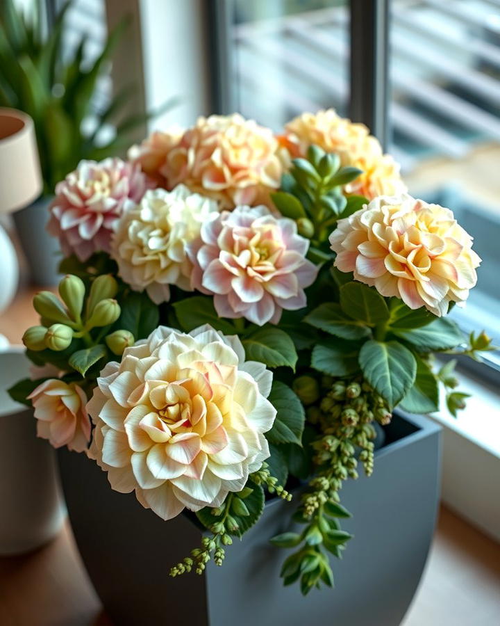 Hydrangeas with Succulents