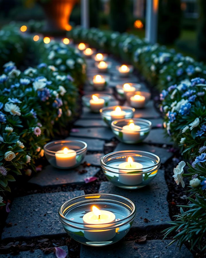 Illuminate Pathways with Floating Candle Bowls