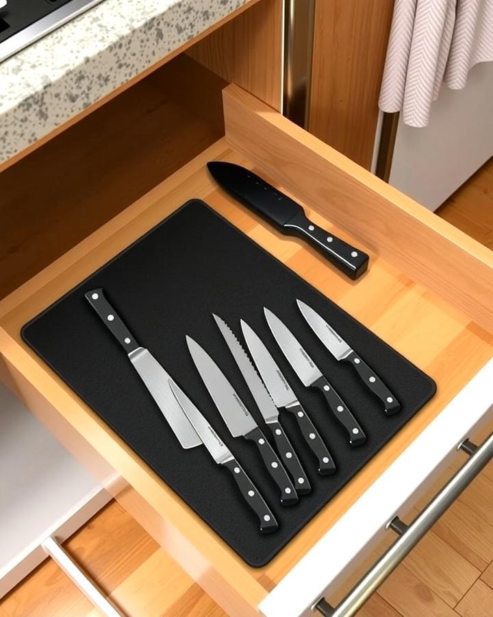 In Drawer Knife Mats for Safe Storage