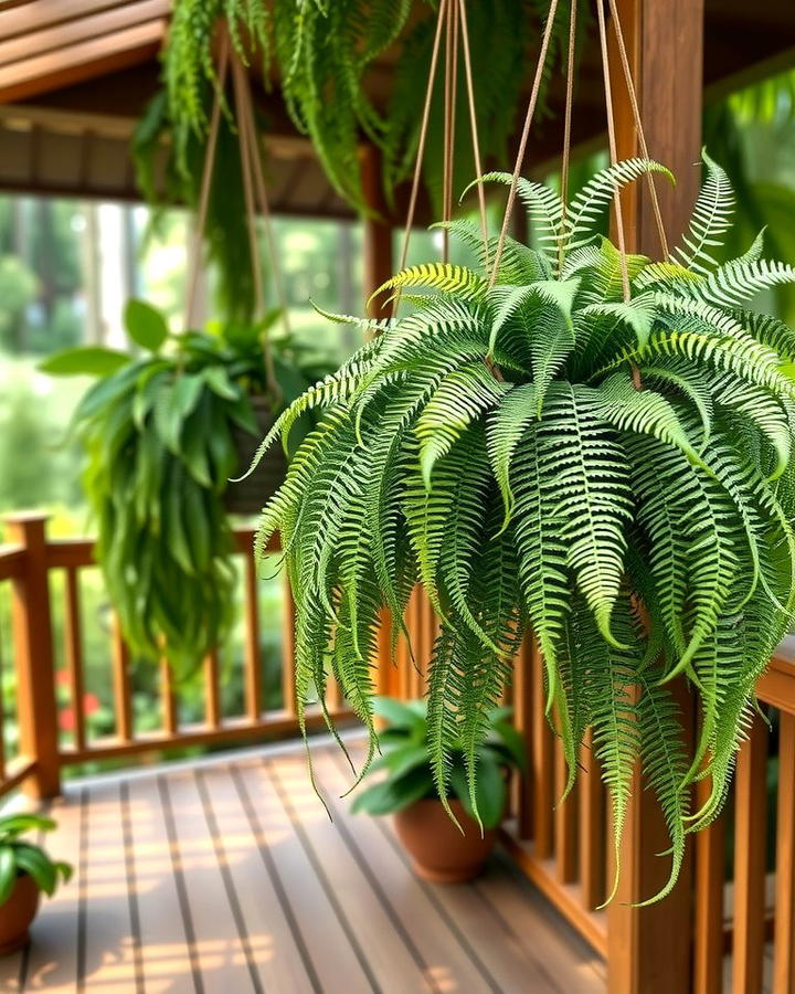 Incorporate Hanging Ferns for Elegance