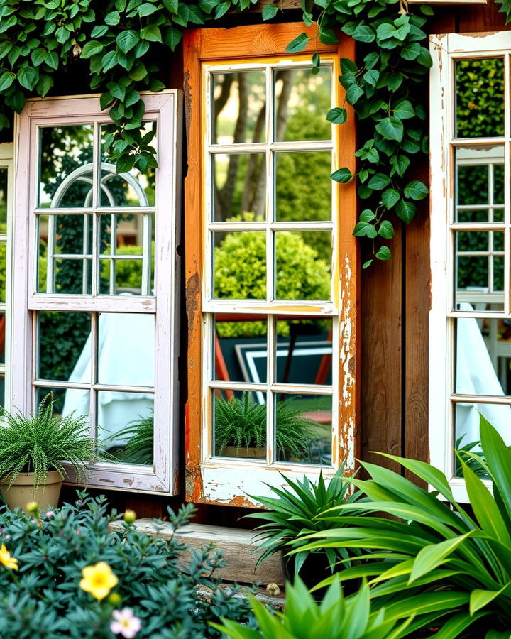 Incorporate Vintage Windowpane Mirrors