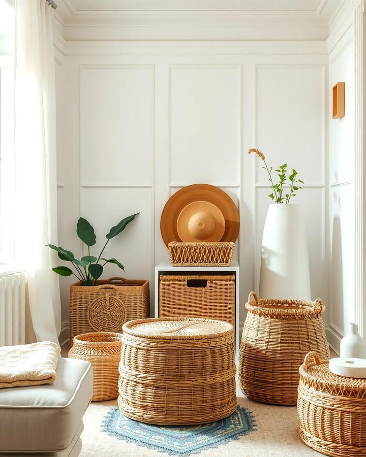 Incorporate Woven Storage Baskets