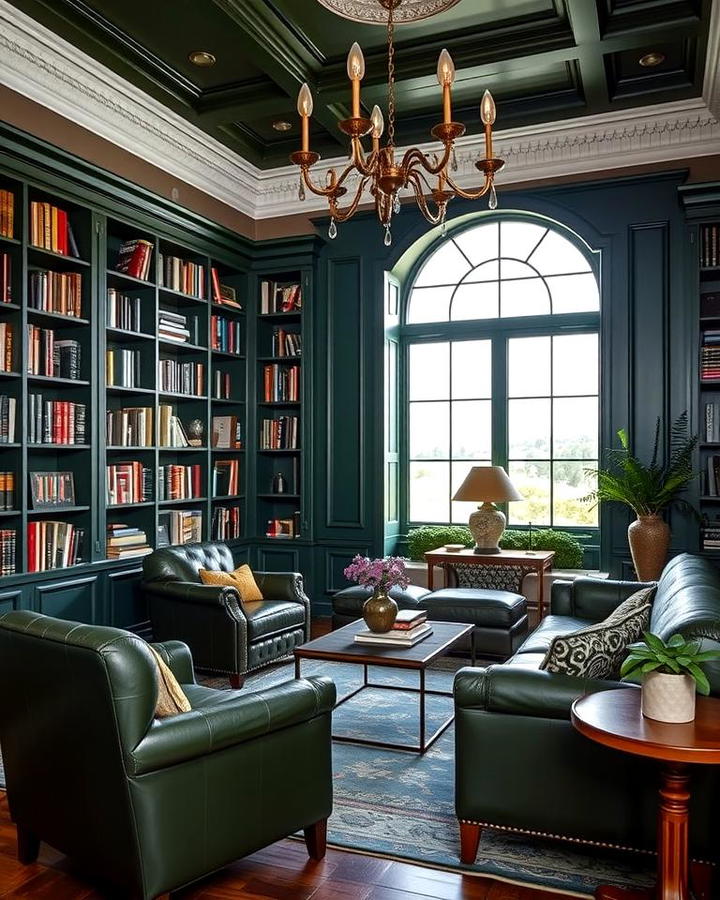 Incorporating Dark Green Leather Furniture