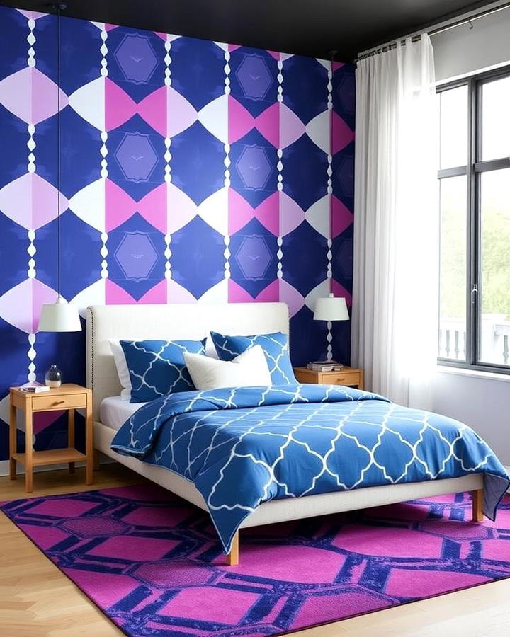 Indigo and Violet Geometric Patterns