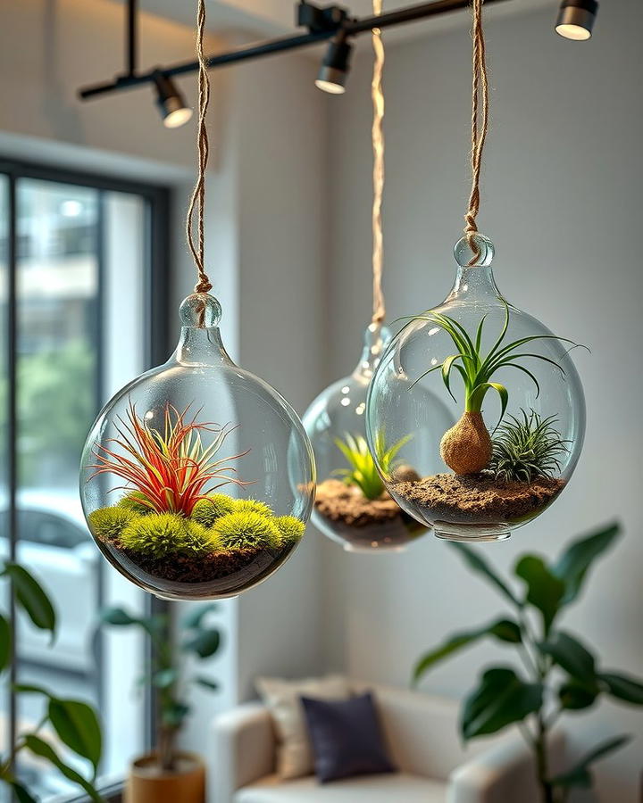 Indoor Hanging Glass Terrariums for Modern Flair