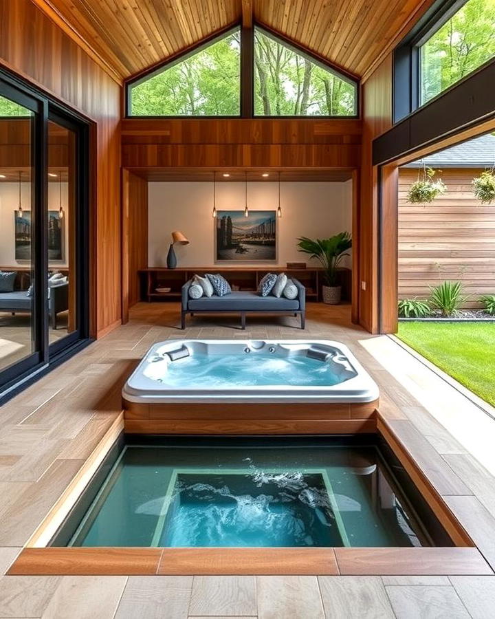 Indoor Outdoor Sunken Hot Tub