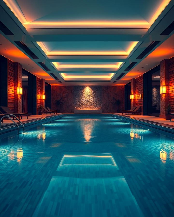 Indoor Pool with Mood Lighting