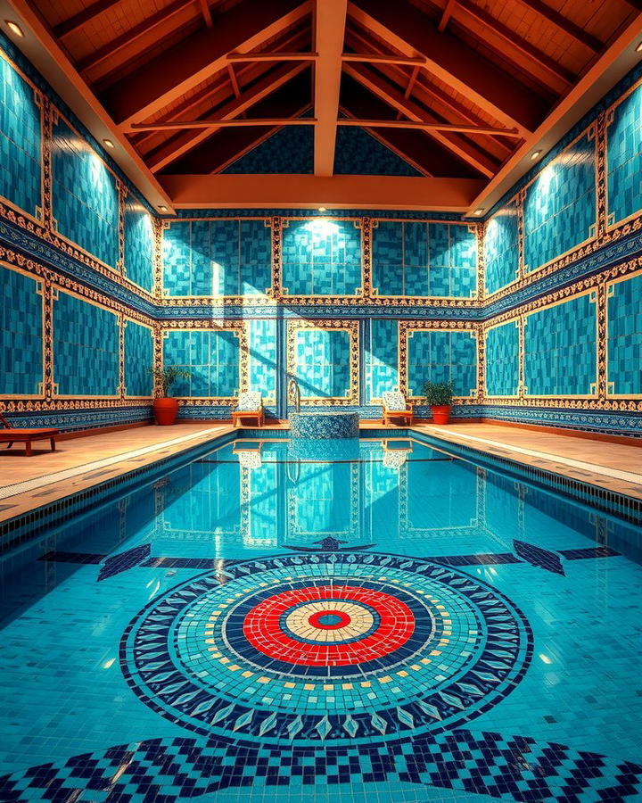 Indoor Pool with Mosaic Tile Designs