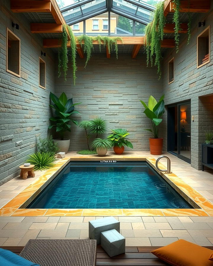 Indoor Pool with Natural Stone Surroundings