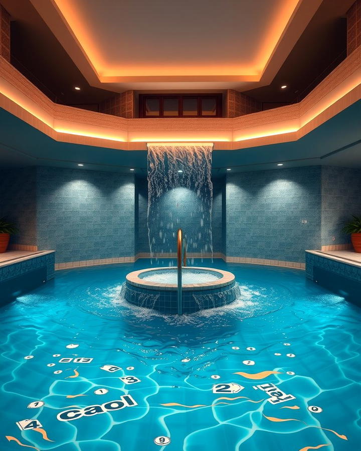 Indoor Pool with Waterfall Feature