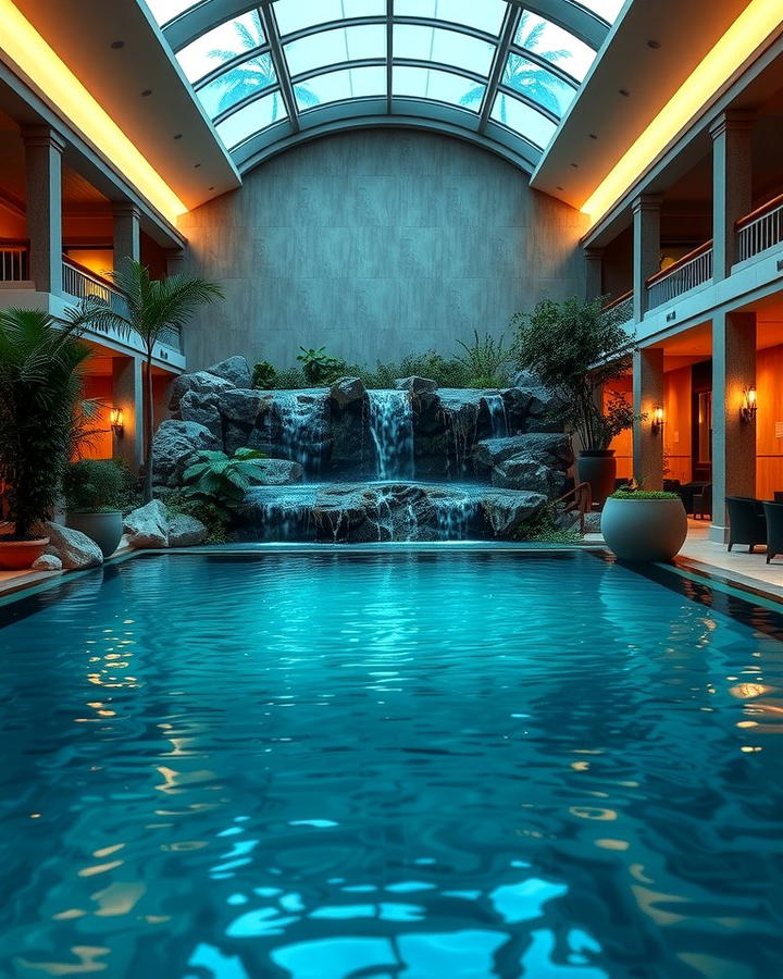 Indoor Pool with Waterfalls