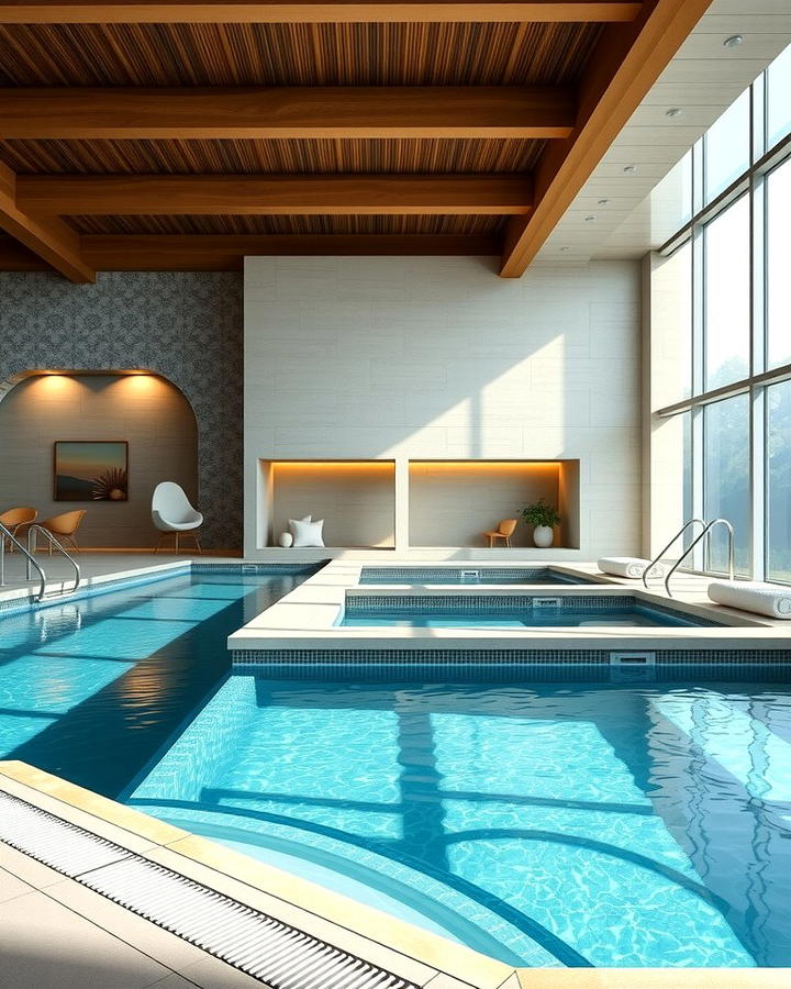 Indoor Pool with a Spa Area