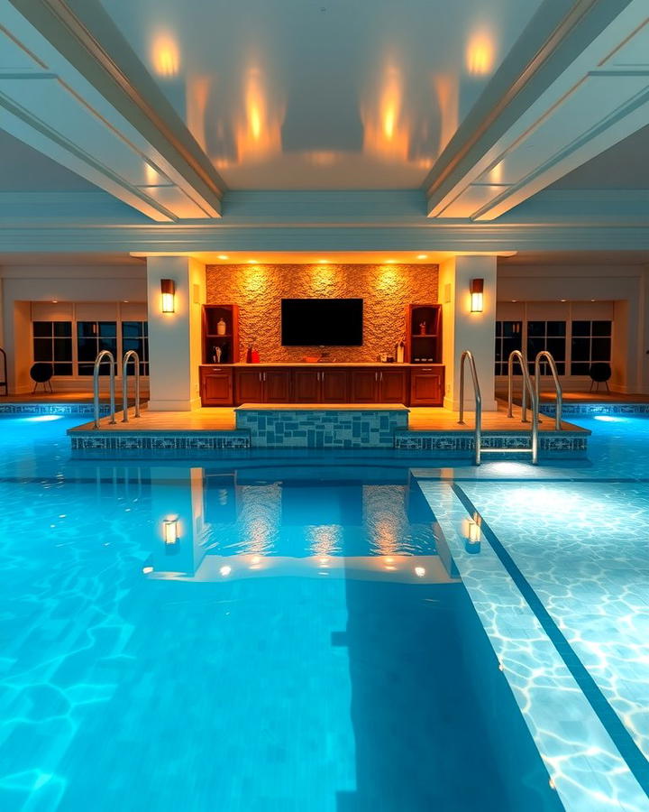 Indoor Pool with a Swim Up Bar