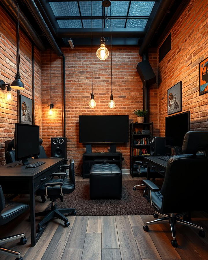 Industrial Black Gaming Room