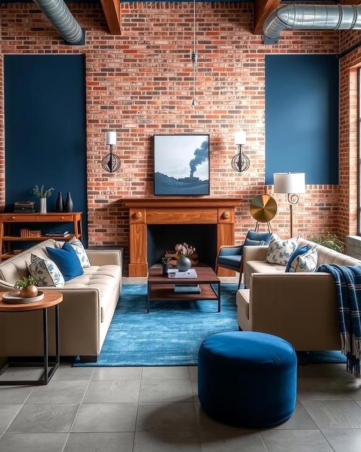 Industrial Chic in Blue and Beige