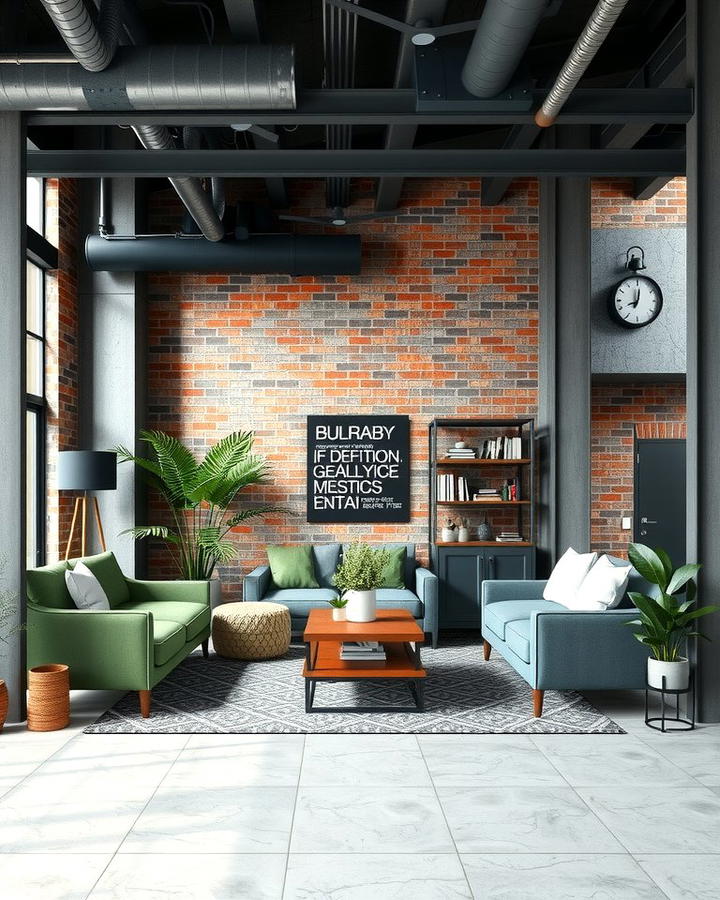 Industrial Chic with Green and Grey