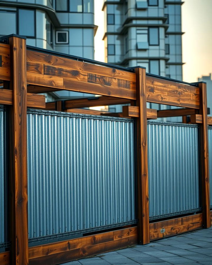 Industrial Edge with Corrugated Metal Panels and Wooden Frames