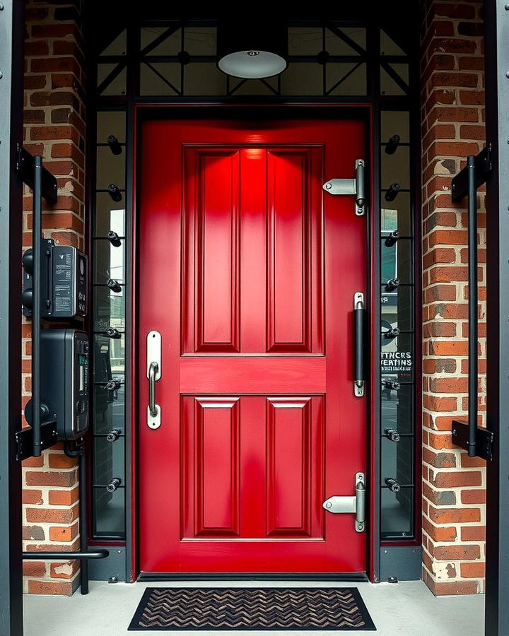 Industrial Edge with Dark Red and Steel Hardware