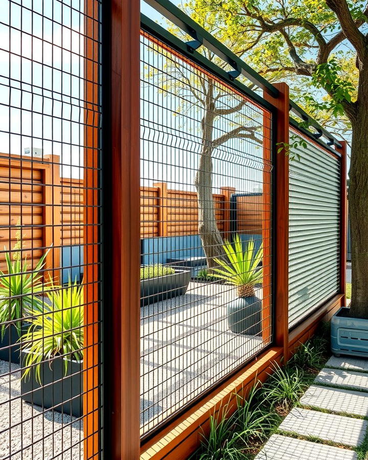 Industrial Modern with Expanded Metal Mesh and Wooden Framing