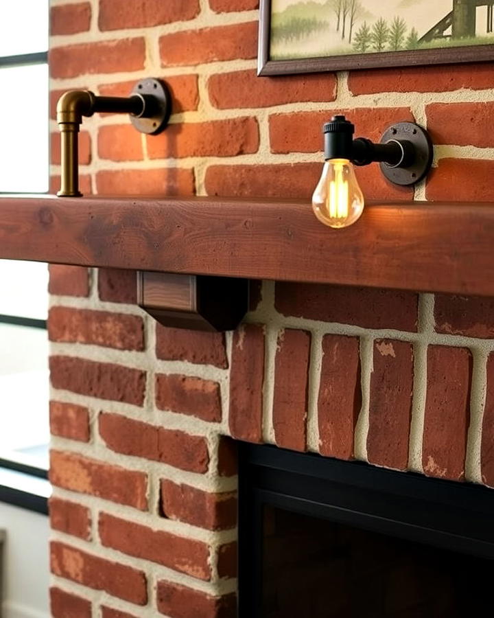 Industrial Pipe Sconces for Fireplace