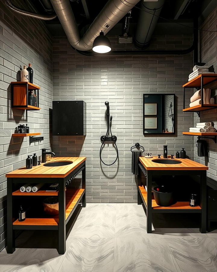 Industrial Style Double Vanity