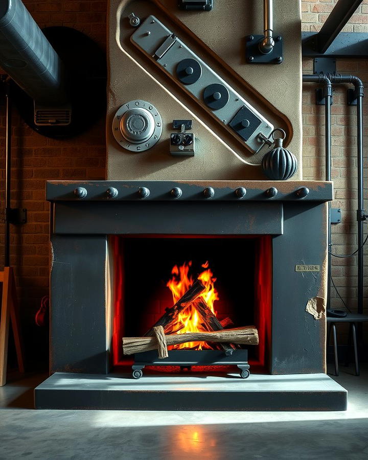 Industrial Style Fireplace