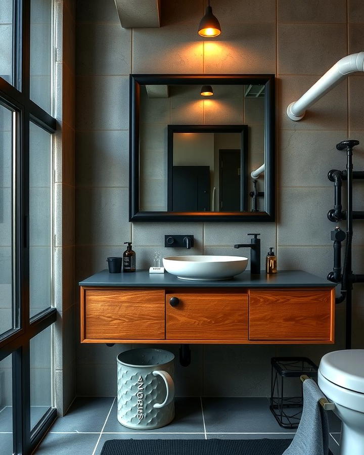 Industrial Style Floating Vanity