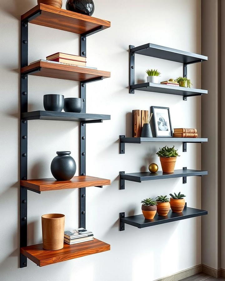 Industrial Style Metal Floating Shelves