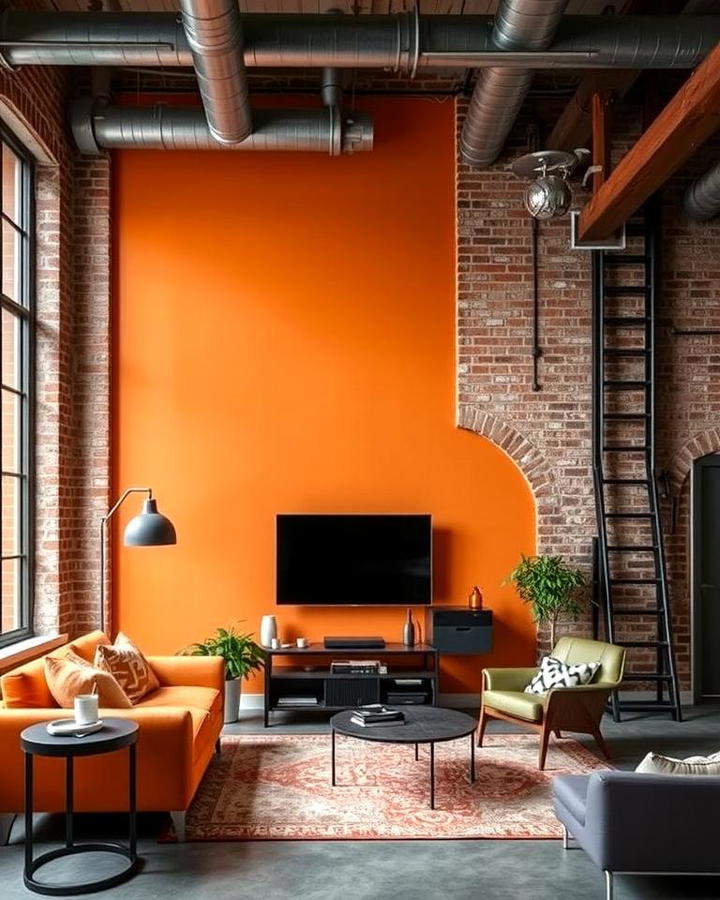 Industrial Style Orange Wall