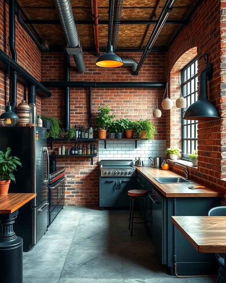 Industrial Style Red Brick Walls