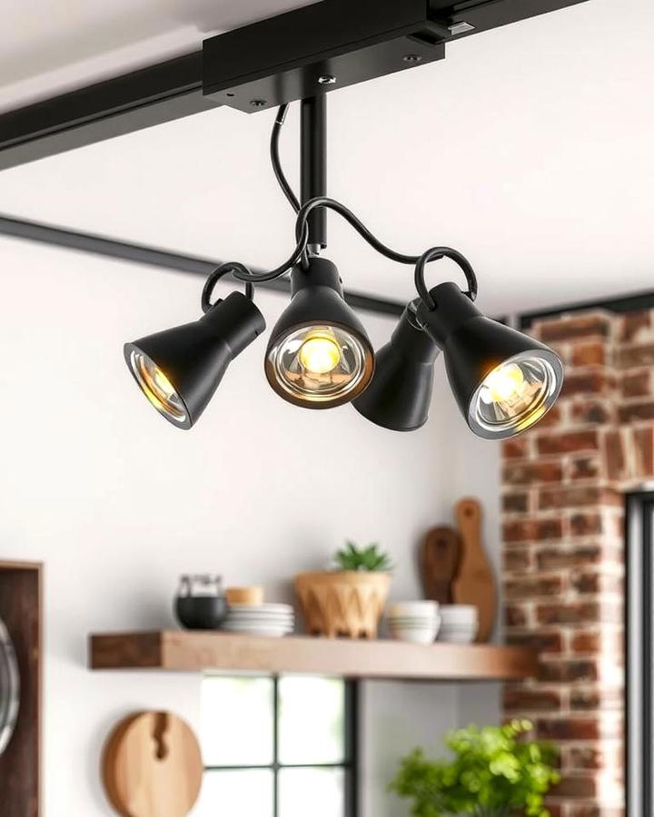 Industrial Style Track Lighting for Rustic Charm