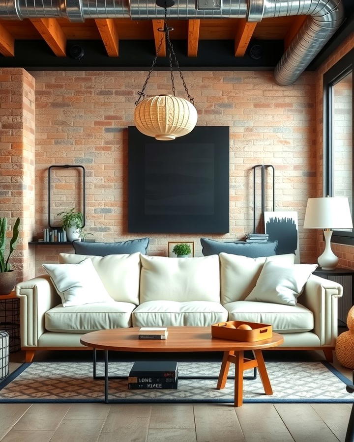 Industrial Style with Cream Couch Contrast