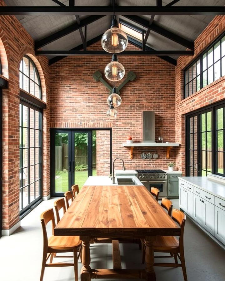 Industrial Sunroom Kitchen