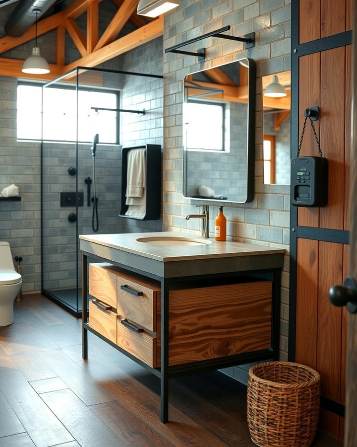 Industrial Vanity with Metal and Wood