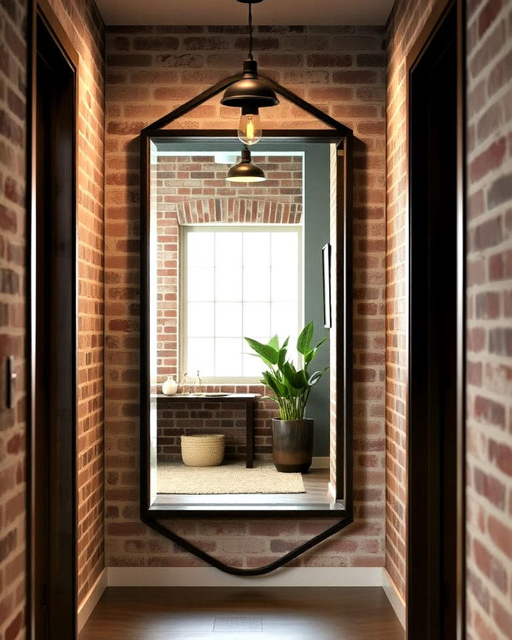 Industrial style Metal Mirror for Hallway