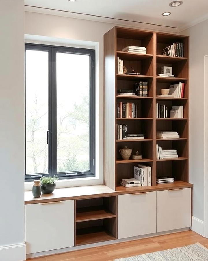 Integrated Bookcases with Hidden Storage