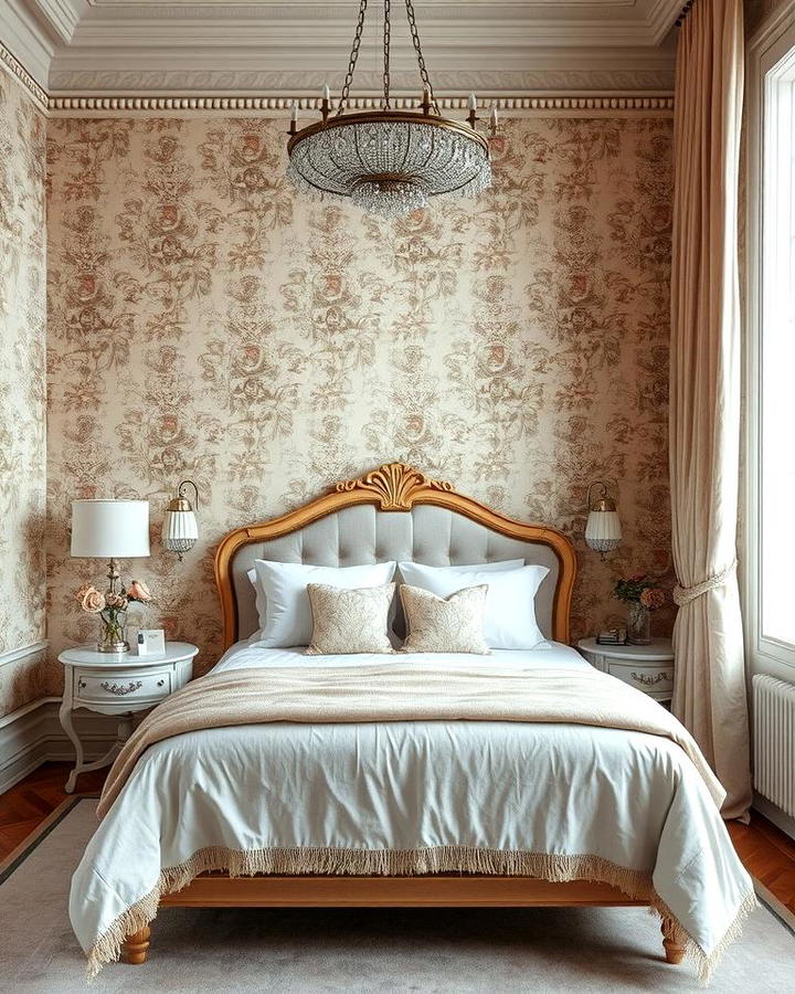 Intricate Wallpaper with Floral or Damask Patterns