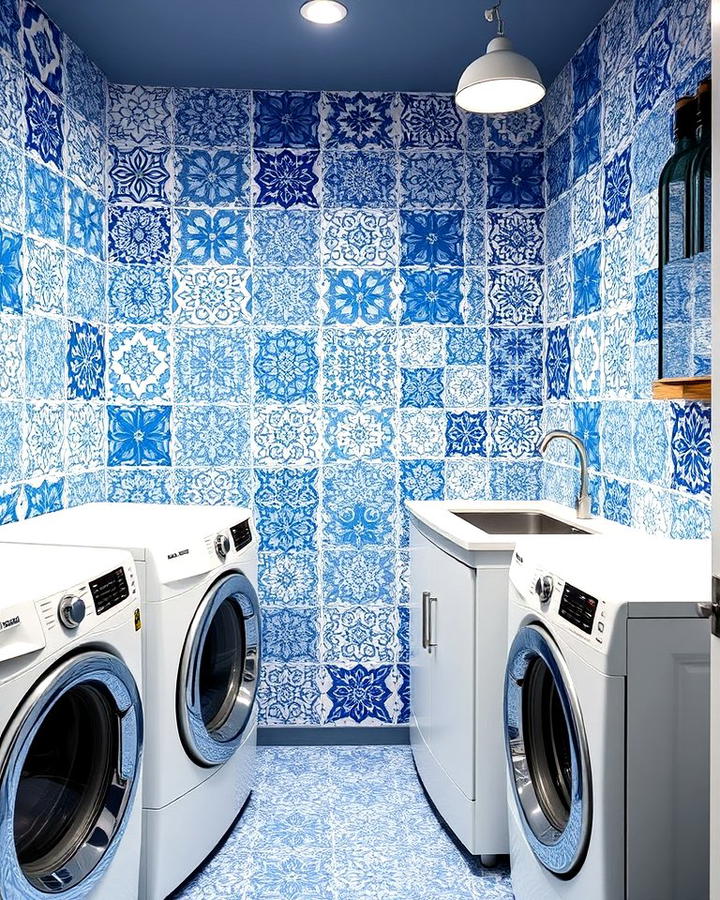 Introduce Blue Patterned Tiles