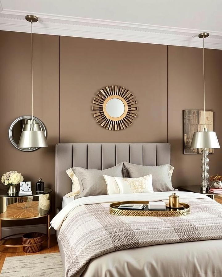 Khaki and Metallic Decor Mix